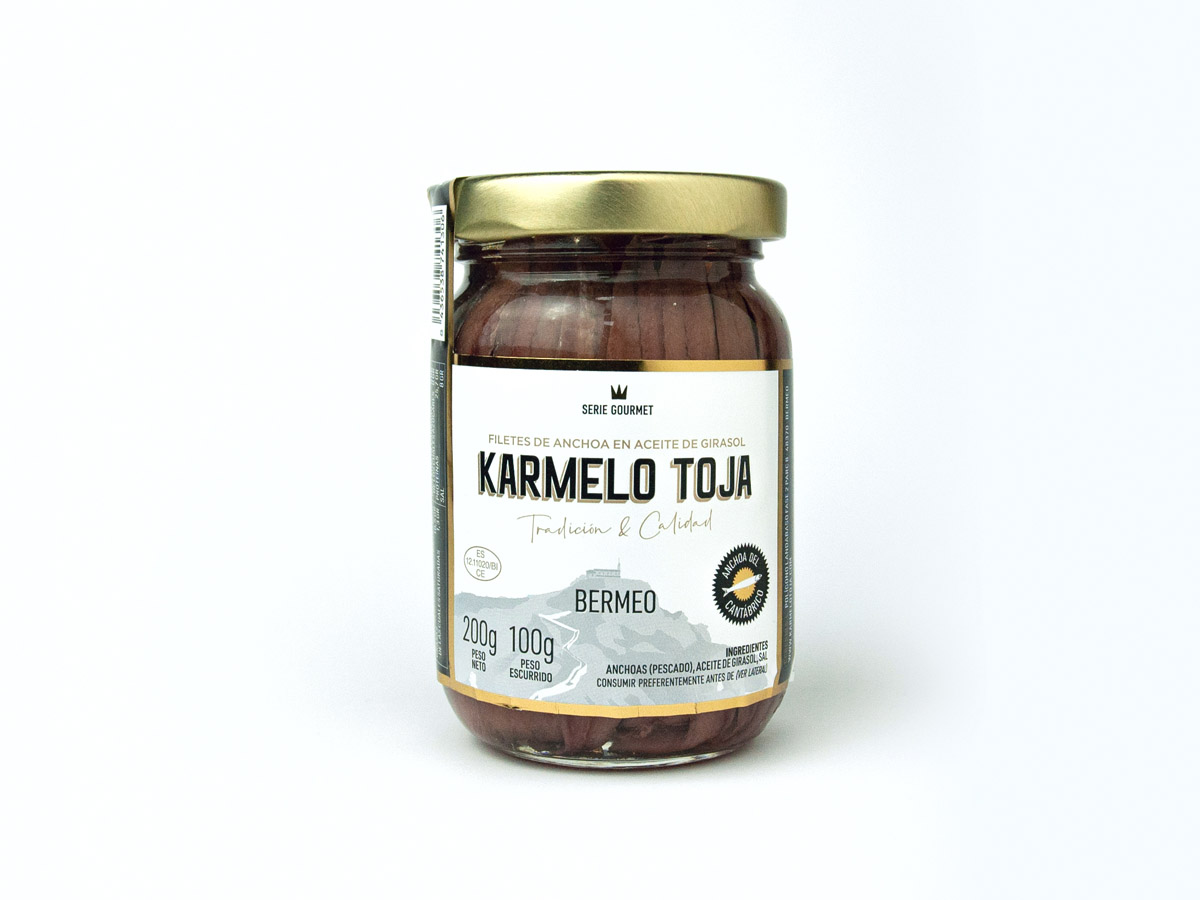 Karmelo Toja – Anchoa del Cantábrico Frasco 200gr Karmelo Toja - Anchoa del Cantábrico Frasco 200gr